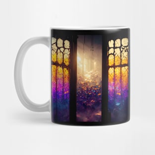 Christmas Tree Vintage Stained Glass Mug